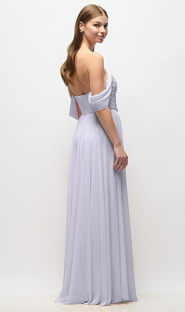Back View - Silver Dove Off-the-Shoulder Basque Corset Chiffon Maxi Dress