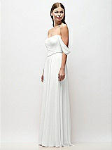 Side View Thumbnail - White Off-the-Shoulder Basque Corset Chiffon Maxi Dress