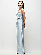 Side View Thumbnail - Mist Strapless Asymmetrical Draped Satin Column Maxi Dress