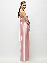 Front View Thumbnail - Ballet Pink Strapless Cuff Satin Maxi Dress with Column Skirt & Back Bow 