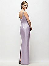 Rear View Thumbnail - Lilac Haze Scoop Neck Satin Column Maxi Dress