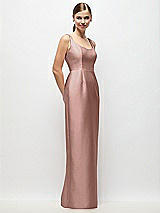 Side View Thumbnail - Neu Nude Scoop Neck Satin Column Maxi Dress