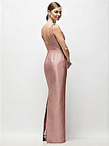 Rear View Thumbnail - Neu Nude Scoop Neck Satin Column Maxi Dress