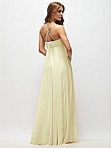 Side View Thumbnail - Butter Yellow Empire Waist Chiffon Halter Maxi Dress with Convertible Spaghetti Straps