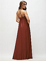 Side View Thumbnail - Auburn Moon Empire Waist Chiffon Halter Maxi Dress with Convertible Spaghetti Straps