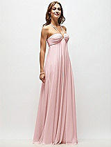 Front View Thumbnail - Ballet Pink Empire Waist Chiffon Halter Maxi Dress with Convertible Spaghetti Straps