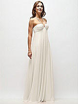Front View Thumbnail - Ivory Empire Waist Chiffon Halter Maxi Dress with Convertible Spaghetti Straps