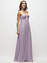 Front View Thumbnail - Lilac Haze Empire Waist Chiffon Halter Maxi Dress with Convertible Spaghetti Straps