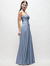 Side View Thumbnail - Cloudy Strapless Chiffon Maxi Dress with Asymmetrical Ruched Drop Waist