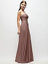 Side View Thumbnail - Sienna Strapless Chiffon Maxi Dress with Asymmetrical Ruched Drop Waist