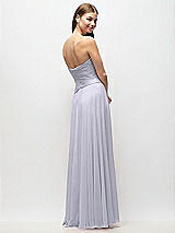 Rear View Thumbnail - Silver Dove Strapless Chiffon Maxi Dress with Asymmetrical Ruched Drop Waist