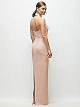 Rear View Thumbnail - Cameo Criss-Cross Halter Open-Back Crepe Column Maxi Dress