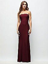 Front View Thumbnail - Cabernet Strapless Fit and Flare Crepe Maxi Dress