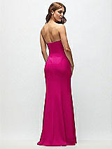 Rear View Thumbnail - Think Pink Strapless Fit and Flare Crepe Maxi Dress