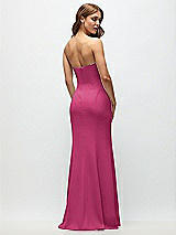 Rear View Thumbnail - Tea Rose Strapless Fit and Flare Crepe Maxi Dress