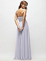 Rear View Thumbnail - Silver Dove Strapless Basque Drop Waist Chiffon Maxi Dress with Shirred Skirt 