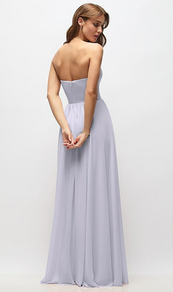 Back View - Silver Dove Strapless Basque Drop Waist Chiffon Maxi Dress with Shirred Skirt 