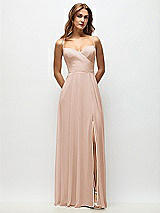 Front View Thumbnail - Cameo Wrap Bodice Chiffon Maxi Dress with Adjustable Spaghetti Straps