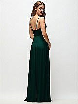 Rear View Thumbnail - Evergreen Wrap Bodice Chiffon Maxi Dress with Adjustable Spaghetti Straps
