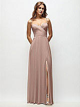 Front View Thumbnail - Neu Nude Wrap Bodice Chiffon Maxi Dress with Adjustable Spaghetti Straps