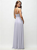 Rear View Thumbnail - Silver Dove Wrap Bodice Chiffon Maxi Dress with Adjustable Spaghetti Straps