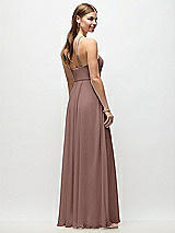 Rear View Thumbnail - Sienna High-Neck Halter Chiffon Maxi Dress with Adjustable Spaghetti Straps