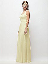 Side View Thumbnail - Butter Yellow Scoop Neck Tank Strap Chiffon Maxi Dress