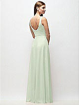 Rear View Thumbnail - Mint Green Scoop Neck Tank Strap Chiffon Maxi Dress