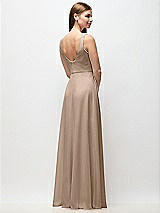 Rear View Thumbnail - Topaz Scoop Neck Tank Strap Chiffon Maxi Dress