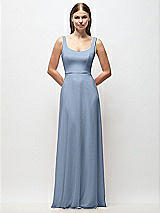 Front View Thumbnail - Cloudy Scoop Neck Tank Strap Chiffon Maxi Dress