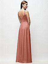 Rear View Thumbnail - Desert Rose Scoop Neck Tank Strap Chiffon Maxi Dress
