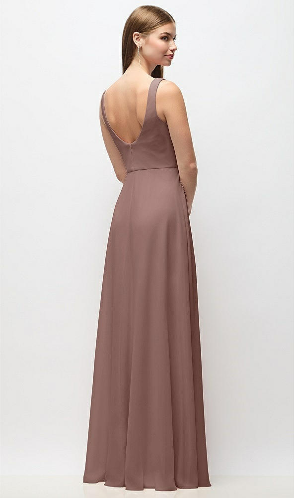 Back View - Sienna Scoop Neck Tank Strap Chiffon Maxi Dress