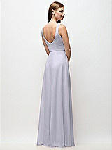 Rear View Thumbnail - Silver Dove Scoop Neck Tank Strap Chiffon Maxi Dress