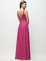 Rear View Thumbnail - Tea Rose Scoop Neck Tank Strap Chiffon Maxi Dress