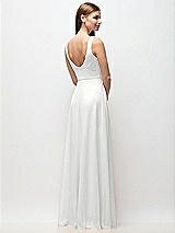 Rear View Thumbnail - White Scoop Neck Tank Strap Chiffon Maxi Dress