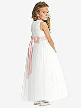 Rear View Thumbnail - White & Rose Flower Girl Dress FL4002
