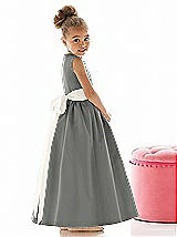 Rear View Thumbnail - Charcoal Gray & Ivory Flower Girl Dress FL4021