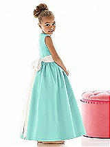 Rear View Thumbnail - Coastal & Ivory Flower Girl Dress FL4021