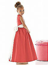 Rear View Thumbnail - Perfect Coral & Ivory Flower Girl Dress FL4021