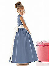 Rear View Thumbnail - Larkspur Blue & Ivory Flower Girl Dress FL4021