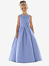 Front View Thumbnail - Periwinkle - PANTONE Serenity Flower Girl Dress FL4022