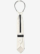Rear View Thumbnail - Ivory Dupioni Boy's 14" Zip Necktie by After Six