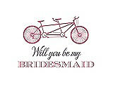 Front View Thumbnail - Carnation & Aubergine Will You Be My Bridesmaid Card - Bike