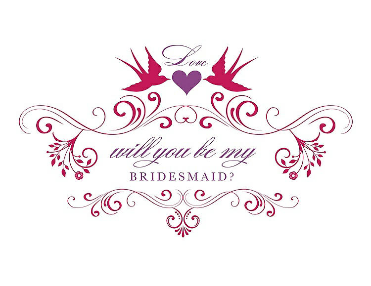 Front View - Posie & Orchid Will You Be My Bridesmaid Card - Classic
