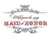 Front View Thumbnail - Passion & Perfect Coral Will You Be My Maid of Honor Card - Vintage