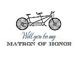 Front View Thumbnail - Ebony & Cornflower Will You Be My Matron of Honor Card - Bike