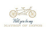 Front View Thumbnail - Ice Yellow & Cornflower Will You Be My Matron of Honor Card - Bike