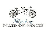 Front View Thumbnail - Mocha & Cornflower Will You Be My Maid of Honor - Bike