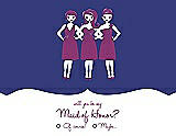 Front View Thumbnail - Electric Blue & Persian Plum Will You Be My Maid of Honor Card - Girls Checkbox