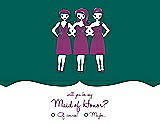 Front View Thumbnail - Emerald & Persian Plum Will You Be My Maid of Honor Card - Girls Checkbox